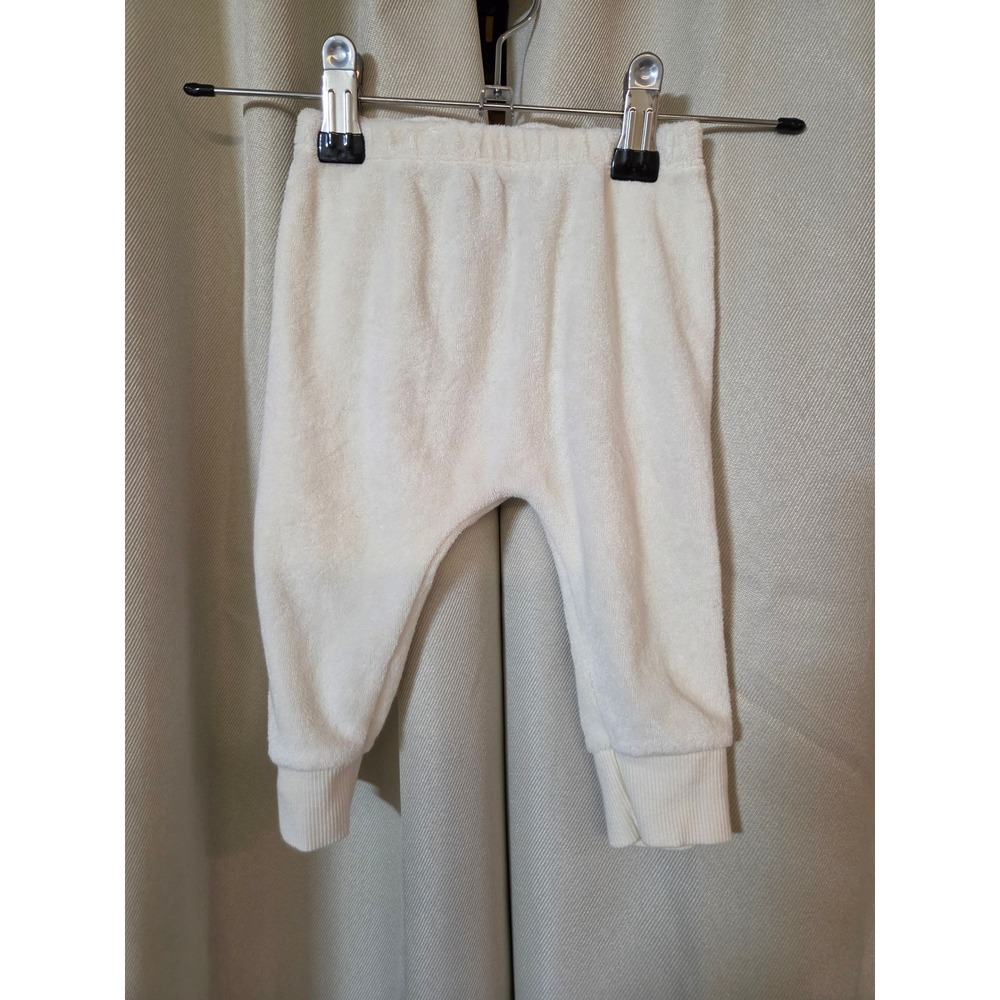Carters Baby 6M Terry Cloth Duck Face Jogger Pants Off White Cream